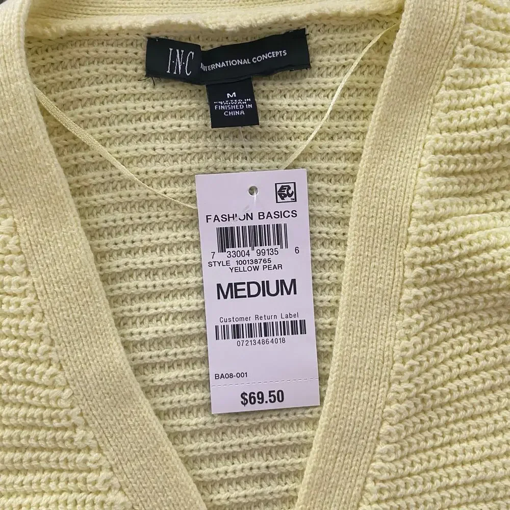 Boxy Cropped Knit Sweater NWT + Gold Tone Necklace | Cotton Blend Y2K Top M